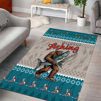 Bigfoot Fishing Christmas Area Rug Funny Style - Wonder Print Shop