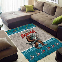 Bigfoot Fishing Christmas Area Rug Funny Style - Wonder Print Shop