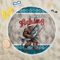 Bigfoot Fishing Christmas Beach Blanket Funny Style - Wonder Print Shop