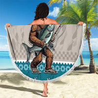 Bigfoot Fishing Christmas Beach Blanket Funny Style - Wonder Print Shop