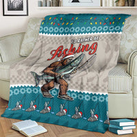 Bigfoot Fishing Christmas Blanket Funny Style - Wonder Print Shop