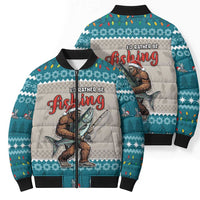 Bigfoot Fishing Christmas Bomber Puffer Jacket Funny Style - Wonder Print Shop