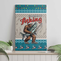Bigfoot Fishing Christmas Canvas Wall Art Funny Style - Wonder Print Shop