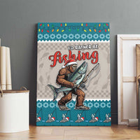 Bigfoot Fishing Christmas Canvas Wall Art Funny Style - Wonder Print Shop