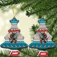 Fishing Christmas Ceramic Ornament Bigfoot Xmas Funny Style - Wonder Print Shop