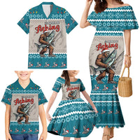 Bigfoot Fishing Christmas Family Matching Mermaid Dress and Hawaiian Shirt Funny Style - Wonder Print Shop