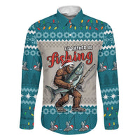 Bigfoot Fishing Christmas Family Matching Off Shoulder Short Dress and Hawaiian Shirt Funny Style - Wonder Print Shop