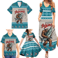 Bigfoot Fishing Christmas Family Matching Summer Maxi Dress and Hawaiian Shirt Funny Style - Wonder Print Shop