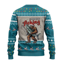 Fishing Christmas Ugly Christmas Sweater Bigfoot Xmas Funny Style - Wonder Print Shop