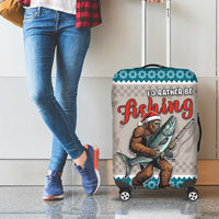 Bigfoot Fishing Christmas Luggage Cover Funny Style - Wonder Print Shop