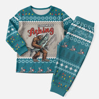 Fishing Christmas Pajama Set Bigfoot Xmas Funny Style - Wonder Print Shop