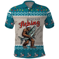 Bigfoot Fishing Christmas Polo Shirt Funny Style - Wonder Print Shop