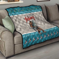 Bigfoot Fishing Christmas Quilt Funny Style - Wonder Print Shop