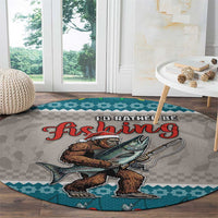 Bigfoot Fishing Christmas Round Carpet Funny Style - Wonder Print Shop