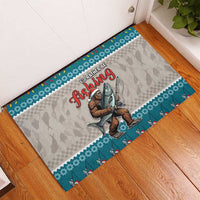 Bigfoot Fishing Christmas Rubber Doormat Funny Style - Wonder Print Shop