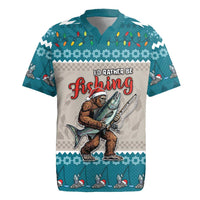 Bigfoot Fishing Christmas Rugby Jersey Funny Style - Wonder Print Shop