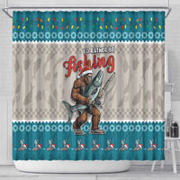 Bigfoot Fishing Christmas Shower Curtain Funny Style - Wonder Print Shop