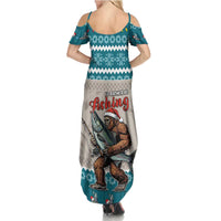 Bigfoot Fishing Christmas Summer Maxi Dress Funny Style - Wonder Print Shop