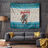 Bigfoot Fishing Christmas Tapestry Funny Style - Wonder Print Shop
