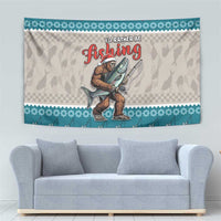 Bigfoot Fishing Christmas Tapestry Funny Style - Wonder Print Shop