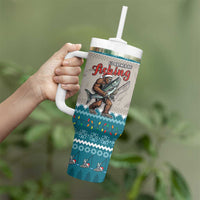 Bigfoot Fishing Christmas Tumbler With Handle Funny Style - Wonder Print Shop