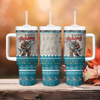 Bigfoot Fishing Christmas Tumbler With Handle Funny Style - Wonder Print Shop
