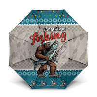 Bigfoot Fishing Christmas Umbrella Funny Style - Wonder Print Shop