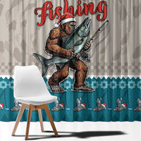Bigfoot Fishing Christmas Window Curtain Funny Style - Wonder Print Shop