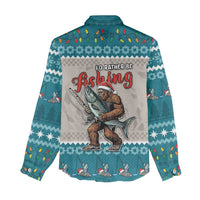 Bigfoot Fishing Christmas Women Casual Shirt Funny Style - Wonder Print Shop