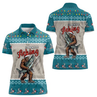 Bigfoot Fishing Christmas Women Polo Shirt Funny Style - Wonder Print Shop
