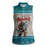 Bigfoot Fishing Christmas Women Sleeveless Polo Shirt Funny Style - Wonder Print Shop
