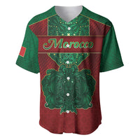 Personalized Morocco Baseball Jersey Royal Lion Islam Patterns - Wonder Print Shop