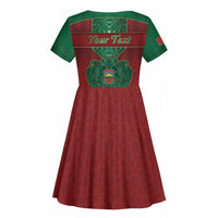 Personalized Morocco Kid Short Sleeve Dress Royal Lion Islam Patterns - Wonder Print Shop