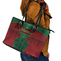 Morocco Leather Tote Bag Royal Lion Islam Patterns - Wonder Print Shop