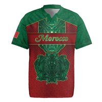 Personalized Morocco Rugby Jersey Royal Lion Islam Patterns - Wonder Print Shop