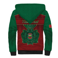 Personalized Morocco Sherpa Hoodie Royal Lion Islam Patterns - Wonder Print Shop