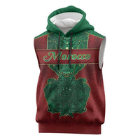 Personalized Morocco Sleeveless Hoodie Royal Lion Islam Patterns - Wonder Print Shop