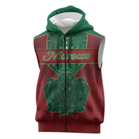 Personalized Morocco Sleeveless Zip Hoodie Royal Lion Islam Patterns - Wonder Print Shop