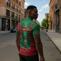 Personalized Morocco Zipper Polo Shirt Royal Lion Islam Patterns - Wonder Print Shop