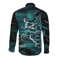 Personalized Running Long Sleeve Button Shirt Infinite Sprint Energy