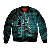 Personalized Running Sleeve Zip Bomber Jacket Infinite Sprint Energy