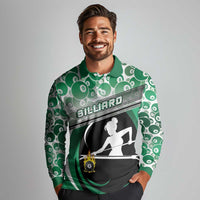 Personalized Billiards Long Sleeve Polo Shirt Master Of The Cue