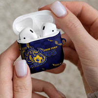 Custom Bosnia And Herzegovina Football AirPods Case Fierce Dragon National Stars With Checker Patterns
