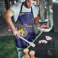 Custom Bosnia And Herzegovina Football Apron Fierce Dragon National Stars With Checker Patterns