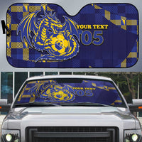 Custom Bosnia And Herzegovina Football Auto Sun Shade Fierce Dragon National Stars With Checker Patterns