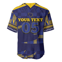 Custom Bosnia And Herzegovina Football Baseball Jersey Fierce Dragon National Stars With Checker Patterns