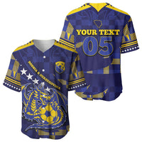 Custom Bosnia And Herzegovina Football Baseball Jersey Fierce Dragon National Stars With Checker Patterns