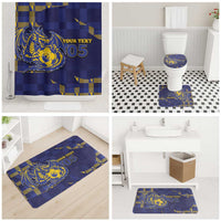Custom Bosnia And Herzegovina Football Bathroom Set Fierce Dragon National Stars With Checker Patterns