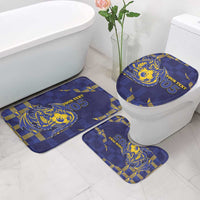 Custom Bosnia And Herzegovina Football Bathroom Set Fierce Dragon National Stars With Checker Patterns