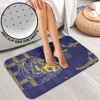 Custom Bosnia And Herzegovina Football Bathroom Set Fierce Dragon National Stars With Checker Patterns